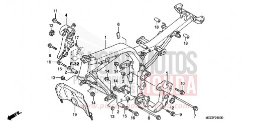 CARROSSERIE DE CHASSIS CB900F3 de 2003